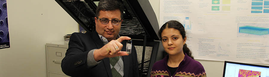 Wichita State University professor Dr. Asmatulu with graduate assistant using nanotechnology in the fight against cancer