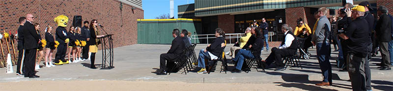 WSU Foundation President and CEO Elizabeth King spoke to those gathered for the groundbreaking event on March 20.