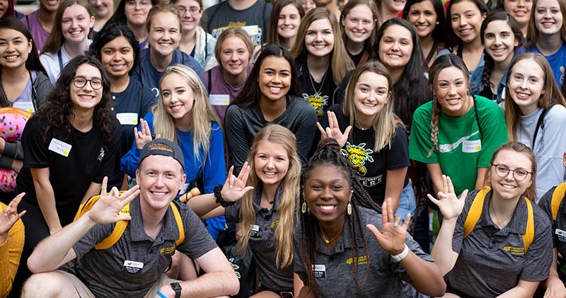 A crowd of WSU Students