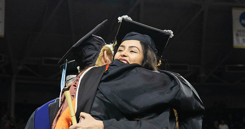 A hug at graduation