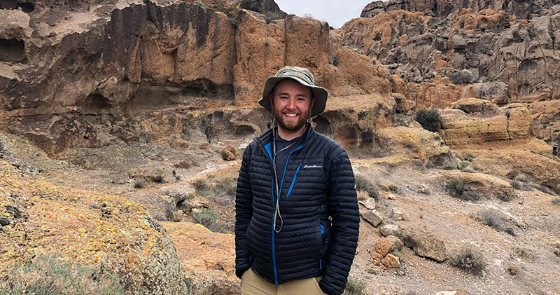 Dalton Stanfield, shown here hiking in the Mojave National Preserve in southern California.