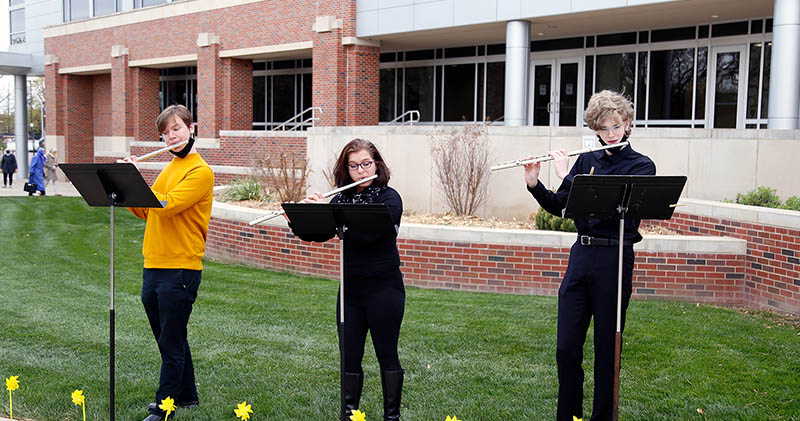 A trio of Wichita State flute students provided musical entertainment for the 2021 Scholarship Celebration.