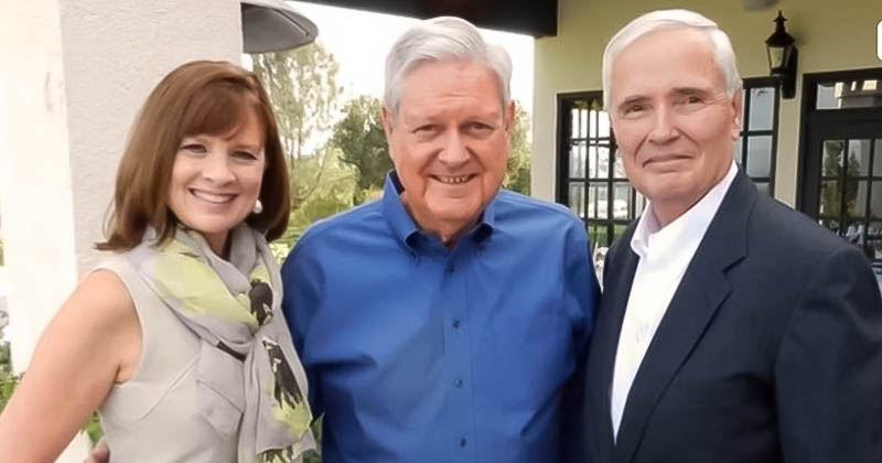 Verlon McKay, center, shown with WSU Foundation President Elizabeth King and the late WSU President John Bardo.