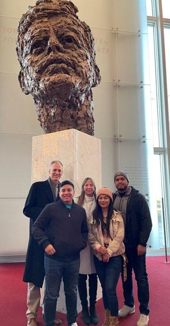 Mark and Stacy took the three scholars to the Kennedy Center, along with several other Washington monuments.