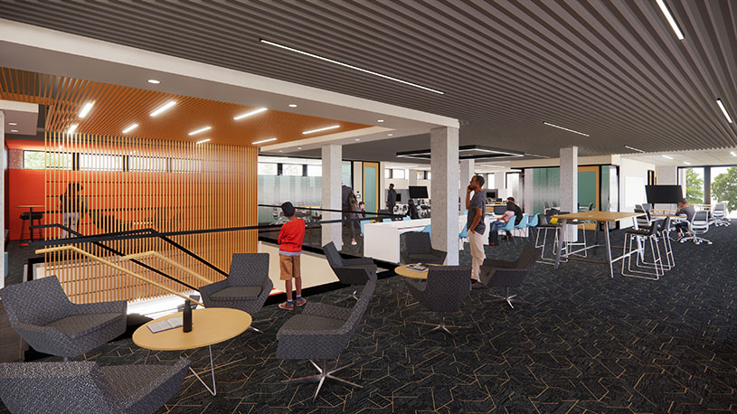 A rendering of the Shocker Success Center