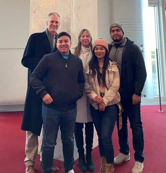 Lozano (far right) with Mark and Stacy Parkinson and other Parkinson Scholars.