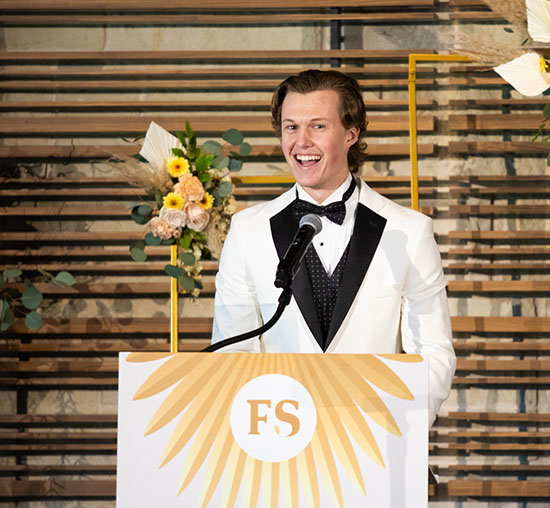 Carter Stelting, student host and scholarship recipient