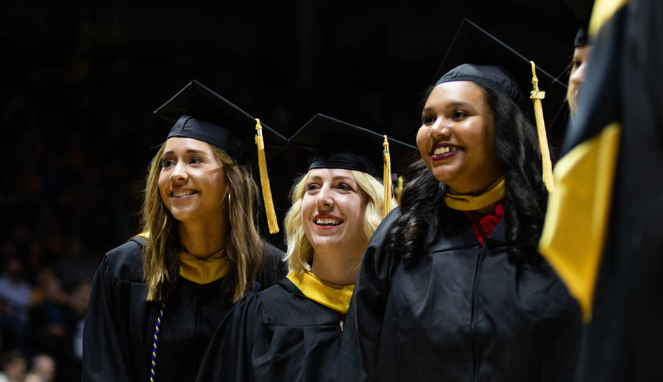 Wichita State University graduates at graduation