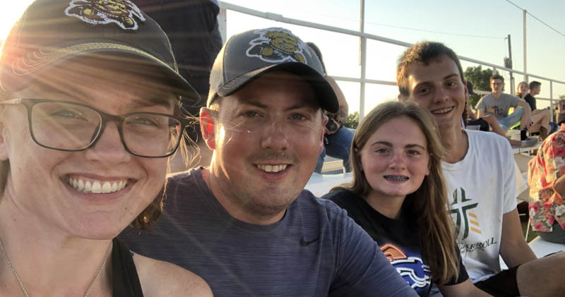 Mendi and Jason Cotter with their children, Austin and Brianna.