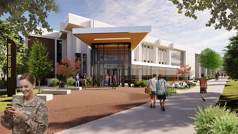 A rendering of the Shocker Success Center