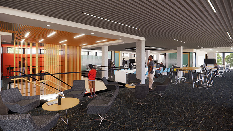 A rendering of the Shocker Success Center