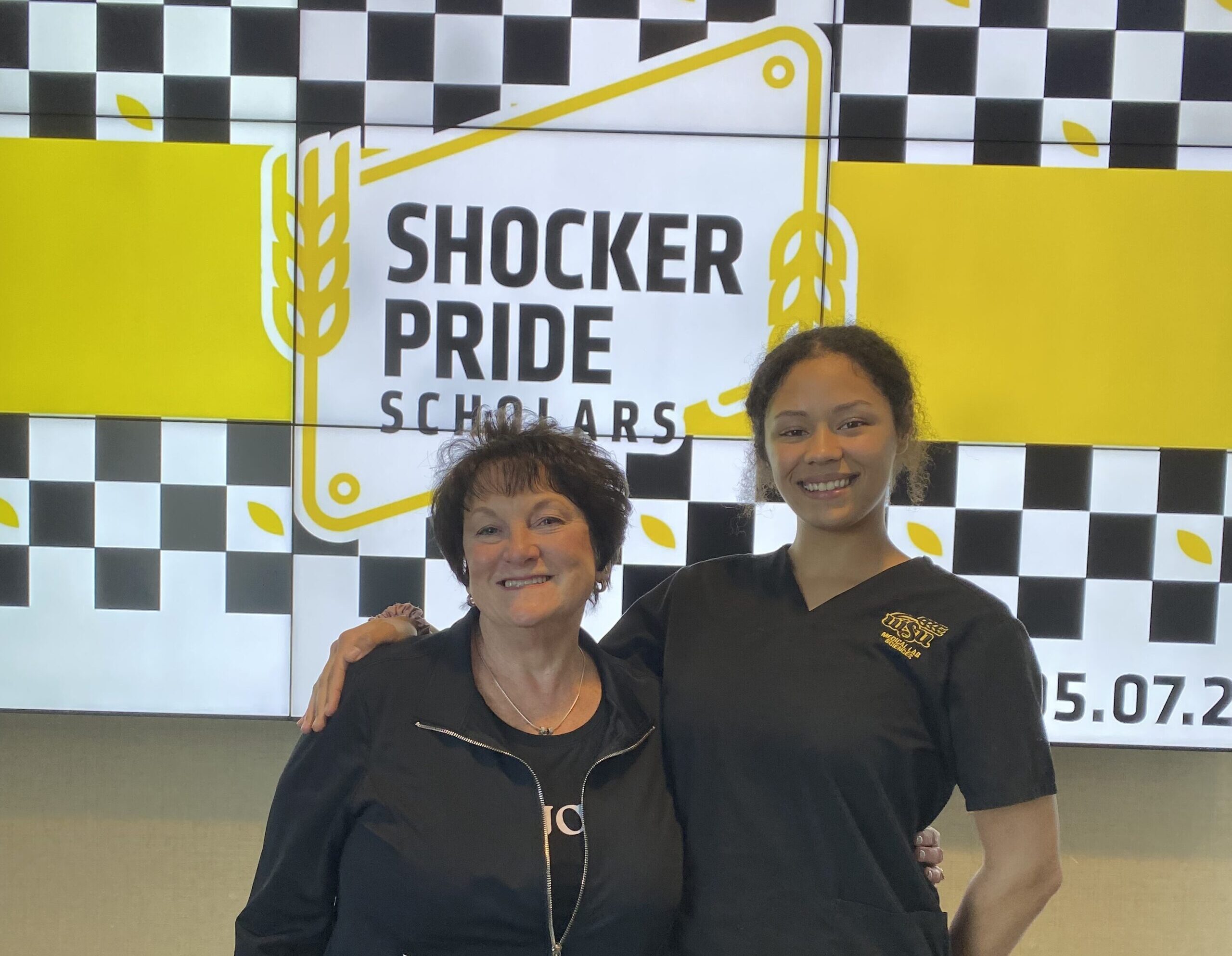 Raya Zerger and her Shocker Pride Scholar mentee Alaejah Robinson.