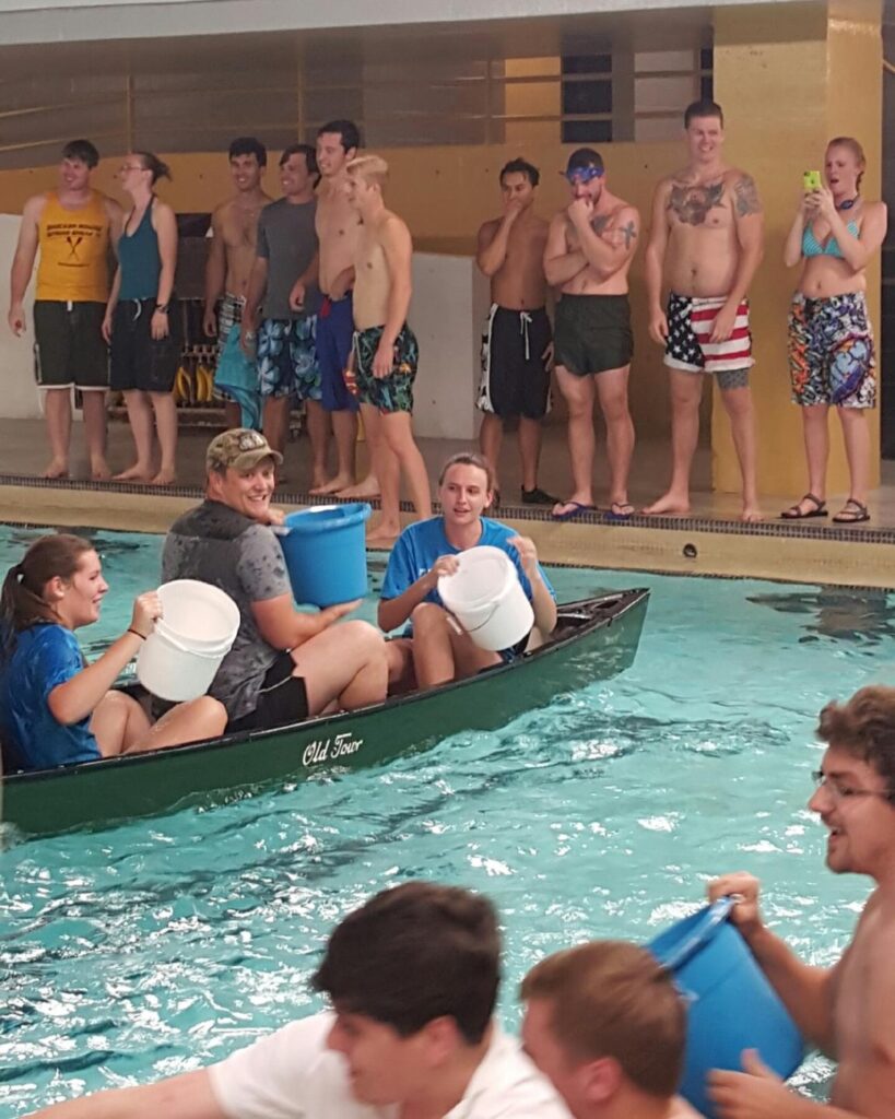 Cody Herrin with SVO playing canoe battleship at WSU intermurals 